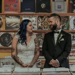 RoniRosePhotography OffbeatBrideRealWedding 21 - Vintage style & geometric touches at this vintage garage wedding Vintage style & geometric touches at this vintage garage wedding