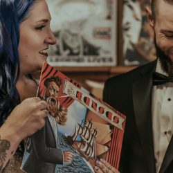 RoniRosePhotography OffbeatBrideRealWedding 22 - Vintage style & geometric touches at this vintage garage wedding Vintage style & geometric touches at this vintage garage wedding