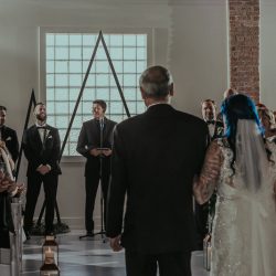 RoniRosePhotography OffbeatBrideRealWedding 34 - Vintage style & geometric touches at this vintage garage wedding Vintage style & geometric touches at this vintage garage wedding