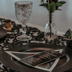 RoniRosePhotography OffbeatBrideRealWedding 47 - Vintage style & geometric touches at this vintage garage wedding Vintage style & geometric touches at this vintage garage wedding
