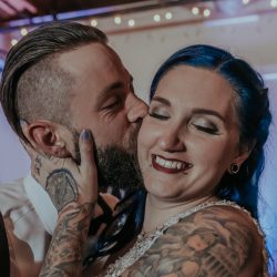RoniRosePhotography OffbeatBrideRealWedding 53 - Vintage style & geometric touches at this vintage garage wedding Vintage style & geometric touches at this vintage garage wedding