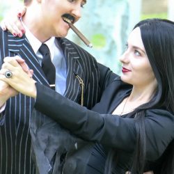 enhance 2 - Like Morticia & Gomez themselves, this Addams Family engagement shoot is #couplesgoals Like Morticia & Gomez themselves, this Addams Family engagement shoot is #couplesgoals