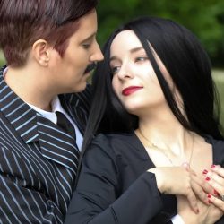enhance 3 - Like Morticia & Gomez themselves, this Addams Family engagement shoot is #couplesgoals Like Morticia & Gomez themselves, this Addams Family engagement shoot is #couplesgoals
