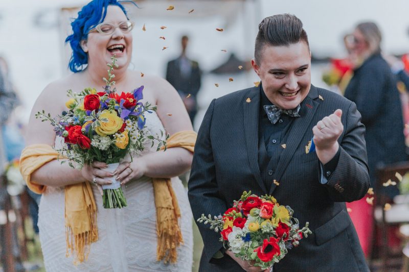 Can't stop the tears at this colorful non-binary California coast wedding