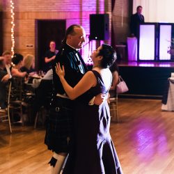 81a Natalie Jonathan Wedding 325 - Sword fights & purple kilts at this dance party wedding with an Oreo toast Sword fights & purple kilts at this dance party wedding with an Oreo toast