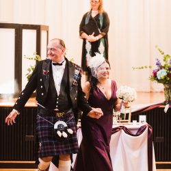 Natalie Jonathan Wedding 158 - Sword fights & purple kilts at this dance party wedding with an Oreo toast Sword fights & purple kilts at this dance party wedding with an Oreo toast