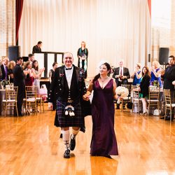 Natalie Jonathan Wedding 159 - Sword fights & purple kilts at this dance party wedding with an Oreo toast Sword fights & purple kilts at this dance party wedding with an Oreo toast