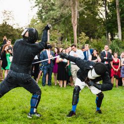 Natalie Jonathan Wedding 211 - Sword fights & purple kilts at this dance party wedding with an Oreo toast Sword fights & purple kilts at this dance party wedding with an Oreo toast