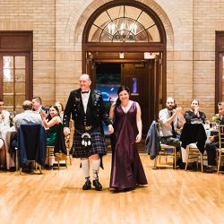 Natalie Jonathan Wedding 259 - Sword fights & purple kilts at this dance party wedding with an Oreo toast Sword fights & purple kilts at this dance party wedding with an Oreo toast