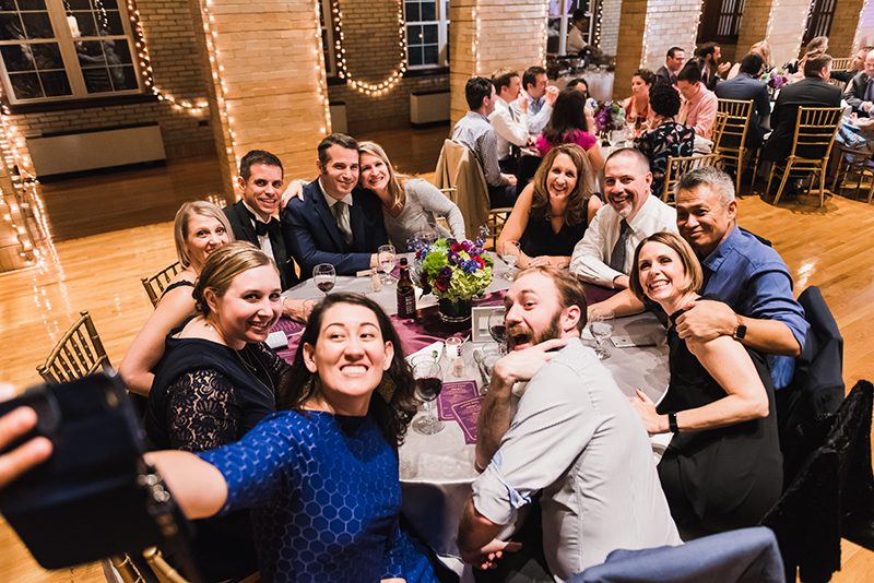 Sword fights & purple kilts at this dance party wedding with an Oreo toast