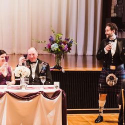 Natalie Jonathan Wedding 299 - Sword fights & purple kilts at this dance party wedding with an Oreo toast Sword fights & purple kilts at this dance party wedding with an Oreo toast