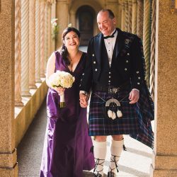 Natalie Jonathan Wedding 35 - Sword fights & purple kilts at this dance party wedding with an Oreo toast Sword fights & purple kilts at this dance party wedding with an Oreo toast