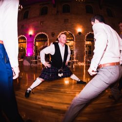 Natalie Jonathan Wedding 388 - Sword fights & purple kilts at this dance party wedding with an Oreo toast Sword fights & purple kilts at this dance party wedding with an Oreo toast