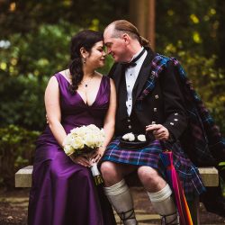 Natalie Jonathan Wedding 60 - Sword fights & purple kilts at this dance party wedding with an Oreo toast Sword fights & purple kilts at this dance party wedding with an Oreo toast