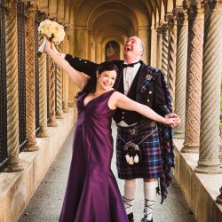 Natalie Jonathan Wedding 71 - Sword fights & purple kilts at this dance party wedding with an Oreo toast Sword fights & purple kilts at this dance party wedding with an Oreo toast