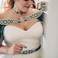 Spot the pups, swords, & EPIC cape at this fantasy themed wedding