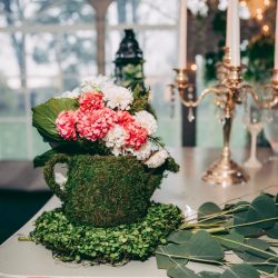 Spot the pups, swords, & EPIC cape at this fantasy themed wedding