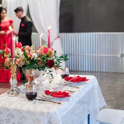 The sexiest lace boots ever inspired this Valentine's Day wedding