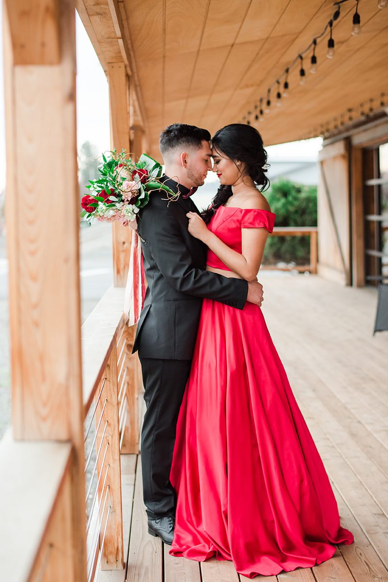The sexiest lace boots ever inspired this Valentine's Day wedding