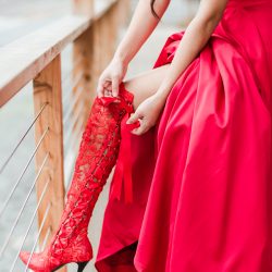 The sexiest lace boots ever inspired this Valentine elopement shoot
