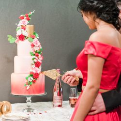 The sexiest lace boots ever inspired this Valentine's Day wedding