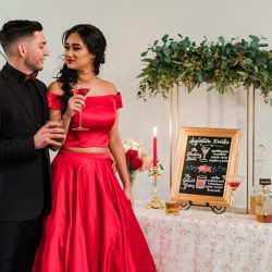 The sexiest lace boots ever inspired this Valentine's Day wedding