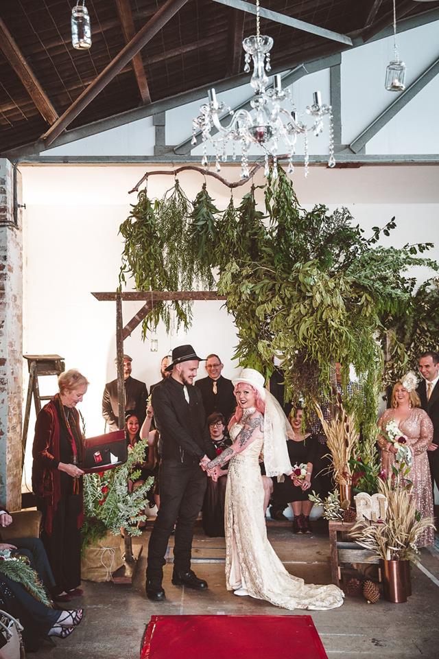 An eclectic rock 'n' roll burlesque extravaganza wedding