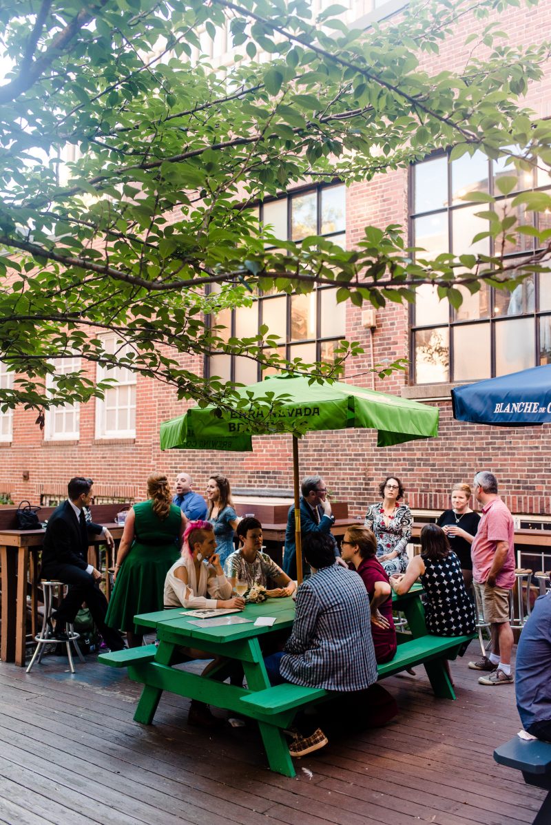 This urban swinger-vibe microwedding had '60s style, beer, & lots of makeouts