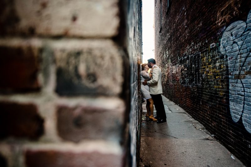 This urban swinger-vibe microwedding had '60s style, beer, & lots of makeouts