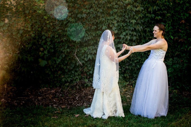 DutcherPhotography Sarah Mabel 1001 - Rainbows & dinos at this magical queer wedding in Madison, WI Rainbows & dinos at this magical queer wedding in Madison, WI