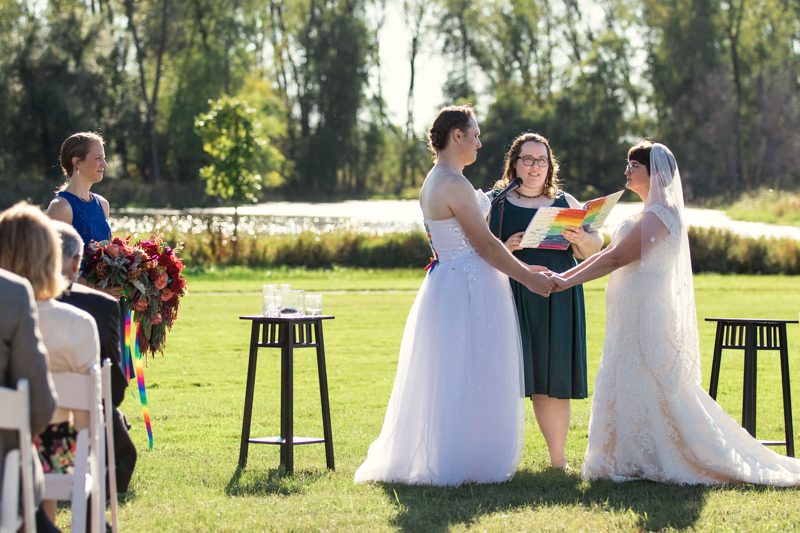 DutcherPhotography Sarah Mabel 1011 - Rainbows & dinos at this magical queer wedding in Madison, WI Rainbows & dinos at this magical queer wedding in Madison, WI