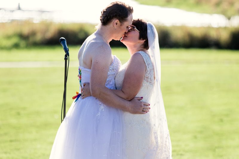 DutcherPhotography Sarah Mabel 1014 - Rainbows & dinos at this magical queer wedding in Madison, WI Rainbows & dinos at this magical queer wedding in Madison, WI