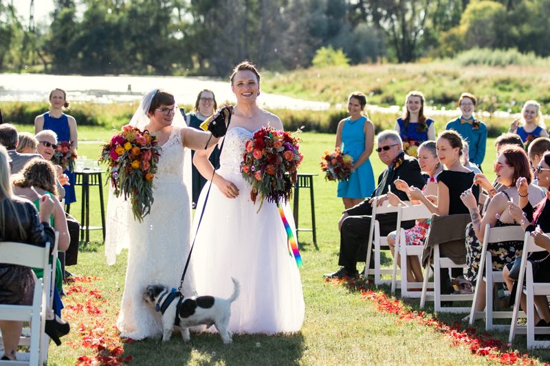 DutcherPhotography Sarah Mabel 1015 - Rainbows & dinos at this magical queer wedding in Madison, WI Rainbows & dinos at this magical queer wedding in Madison, WI