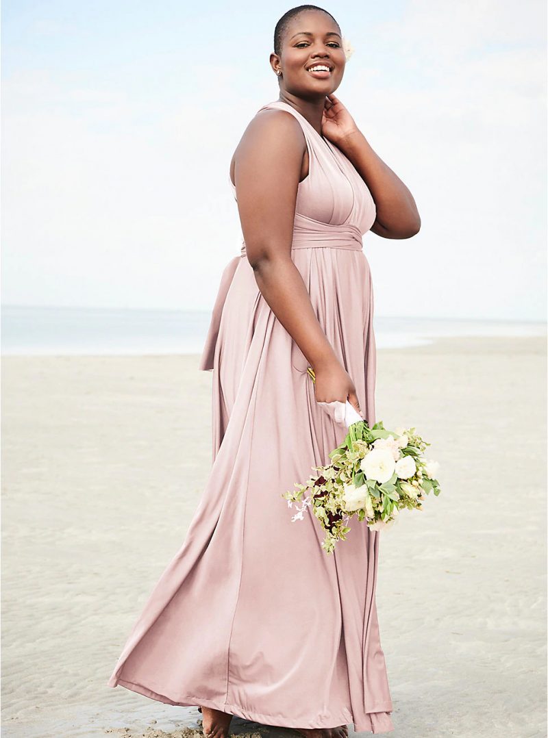plus size pink wedding dress