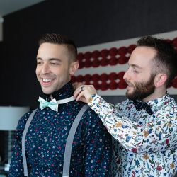 Pastel suits & a surprise drag show at this two groom fête in Chicago