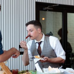 Pastel suits & a surprise drag show at this two groom fête in Chicago