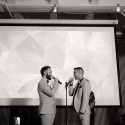 Pastel suits & a surprise drag show at this two groom fête in Chicago