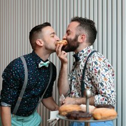 Pastel suits & a surprise drag show at this two groom fête in Chicago