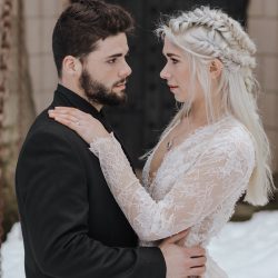 AllieDeariePhotography 39 - Bend the knee for this epic, snowy Game of Thrones wedding inspiration https://www.alliedeariephotography.com/