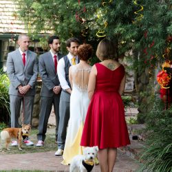 Colwell Taylor TristaMajaPhotography TP2A2198 big - Pops of color, fave fandoms, & vegan food at this Enchanted Manor wedding Pops of color, fave fandoms, & vegan food at this Enchanted Manor wedding