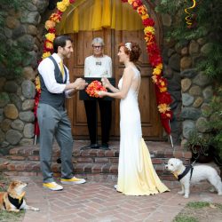 Colwell Taylor TristaMajaPhotography TP2A2428 big - Pops of color, fave fandoms, & vegan food at this Enchanted Manor wedding Pops of color, fave fandoms, & vegan food at this Enchanted Manor wedding
