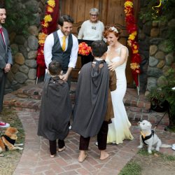 Colwell Taylor TristaMajaPhotography TP2A2622 big - Pops of color, fave fandoms, & vegan food at this Enchanted Manor wedding Pops of color, fave fandoms, & vegan food at this Enchanted Manor wedding