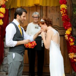 Colwell Taylor TristaMajaPhotography TP2A2647 big - Pops of color, fave fandoms, & vegan food at this Enchanted Manor wedding Pops of color, fave fandoms, & vegan food at this Enchanted Manor wedding