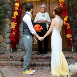 Colwell Taylor TristaMajaPhotography TP2A2663 big - Pops of color, fave fandoms, & vegan food at this Enchanted Manor wedding Pops of color, fave fandoms, & vegan food at this Enchanted Manor wedding