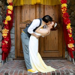 Colwell Taylor TristaMajaPhotography TP2A2863 big - Pops of color, fave fandoms, & vegan food at this Enchanted Manor wedding Colwell Taylor TristaMajaPhotography TP2A2863 big