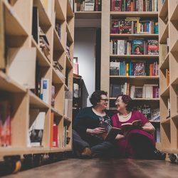 High Resolution 0010 - Love in the stacks: a literary engagement shoot with two cute brides-to-be Love in the stacks: a literary engagement shoot with two cute brides-to-be