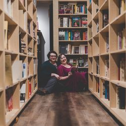 High Resolution 0014 - Love in the stacks: a literary engagement shoot with two cute brides-to-be Love in the stacks: a literary engagement shoot with two cute brides-to-be