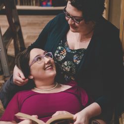 High Resolution 0018 - Love in the stacks: a literary engagement shoot with two cute brides-to-be Love in the stacks: a literary engagement shoot with two cute brides-to-be