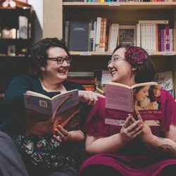 High Resolution 0022 - Love in the stacks: a literary engagement shoot with two cute brides-to-be Love in the stacks: a literary engagement shoot with two cute brides-to-be
