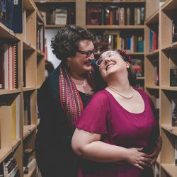 High Resolution 0040 - Love in the stacks: a literary engagement shoot with two cute brides-to-be Love in the stacks: a literary engagement shoot with two cute brides-to-be